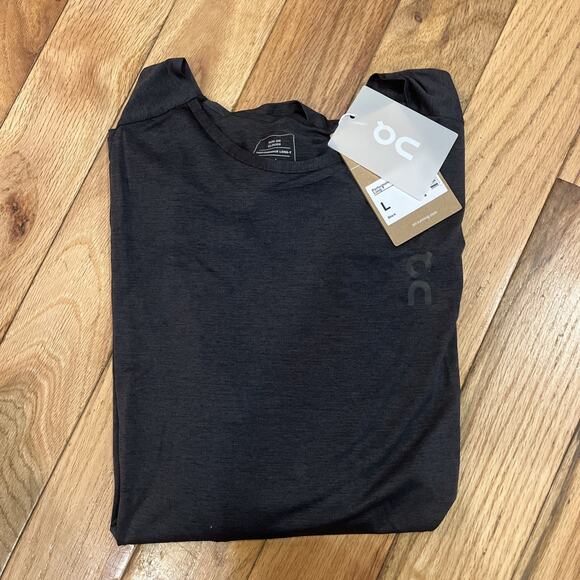 On Running Performance T Shirt Long Sleeve Mens Black Size L Athletic Fit - Picture 1 of 7